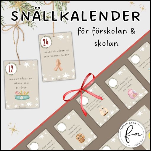 Snällkalender för förskolan och skolan – 33 vänliga uppdrag