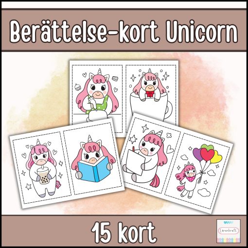 Berättelsekort Unicorn (15 motiv)