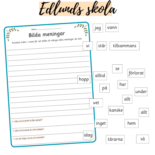 Bilda meningar med lösa ord
