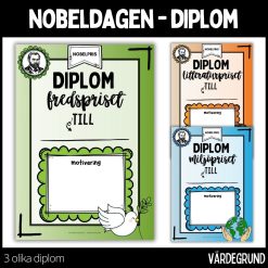 Diplom – 3 olika diplom / - nobeldagen