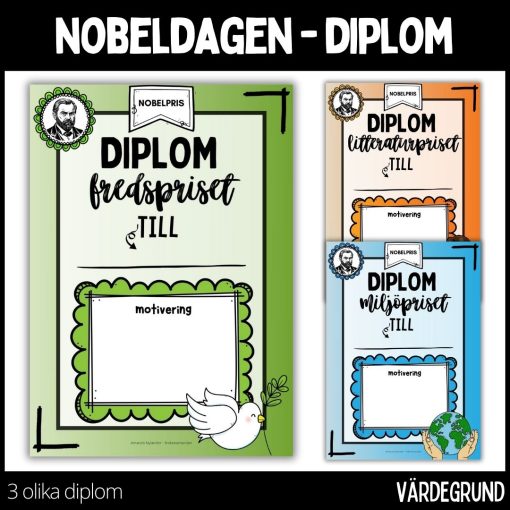 Diplom – 3 olika diplom / - nobeldagen