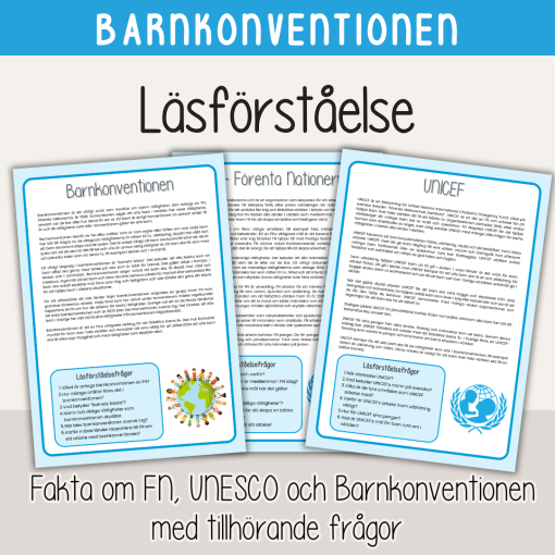 Barnkonventionen - FN - UNICEF - Läsförståelse
