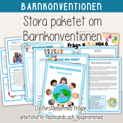 Barnkonventionen - Stort paket - Fakta, arbetshäfte, tipspromenad, diskussionskort