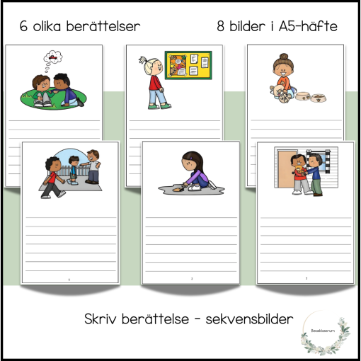 Skriv till sekvensbilder - paket 6 stycken