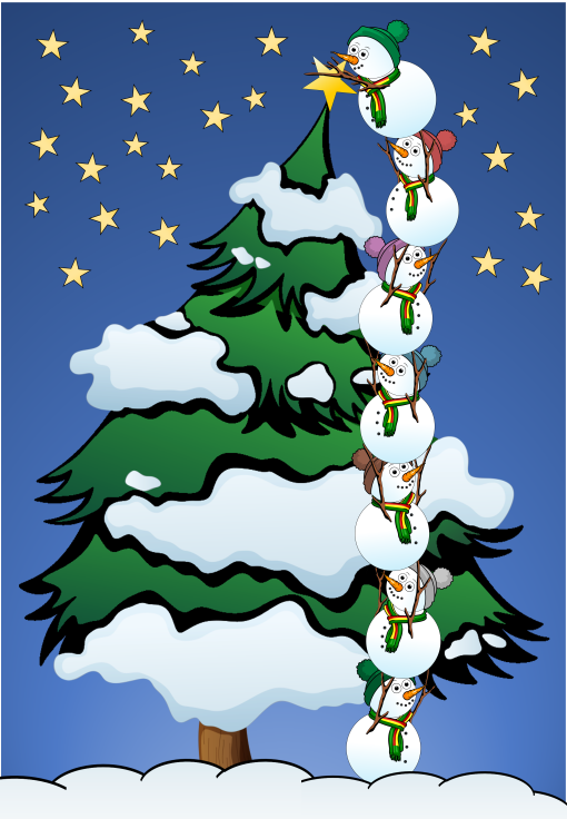 Snögubbar - fönsterdekoration