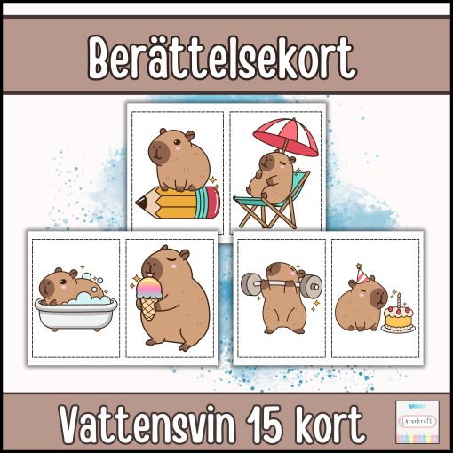Berättelsekort Vattensvin (15 motiv)
