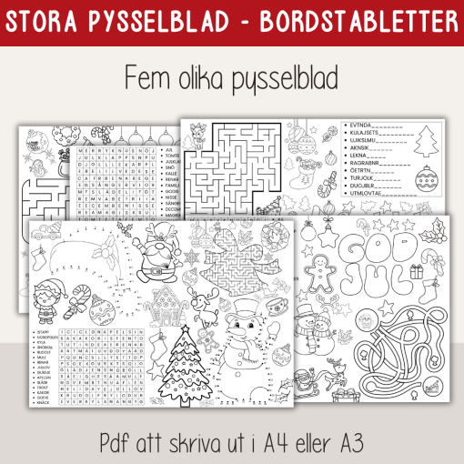 Jul - Stora pysselblad - Bordstabletter - A3