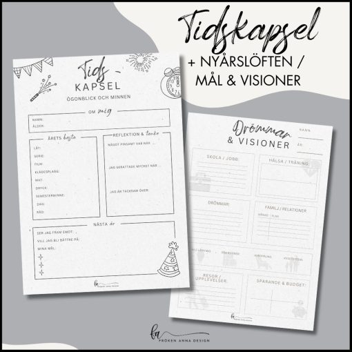 Tidskapsel + Nyårslöften / Mål & Visioner