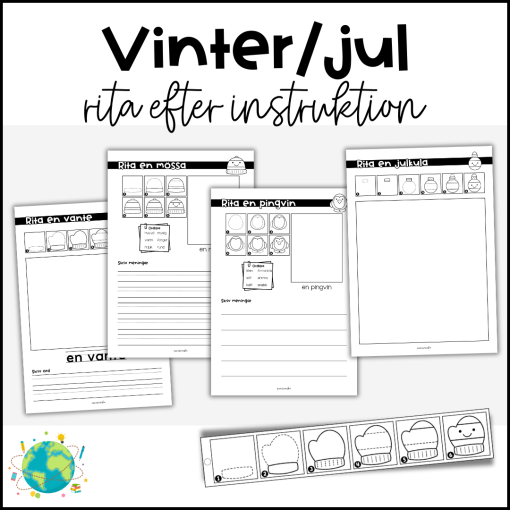 Vinter och jul - Rita efter instruktion
