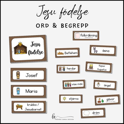 Jesu födelse – Ord och begrepp med bildstöd