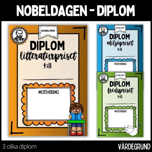 Diplom – 3 olika diplom / - nobeldagen