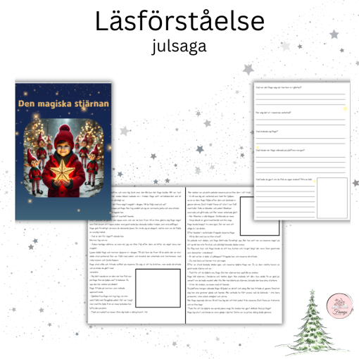 Litet häfte med julsaga och läsförståelse