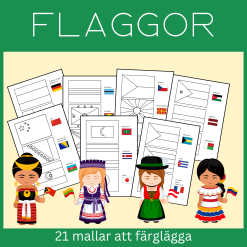 Flaggor, 21 mallar att färglägga