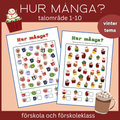 Hur många? Räkna varm choklad och muffins! Talområde 1-10