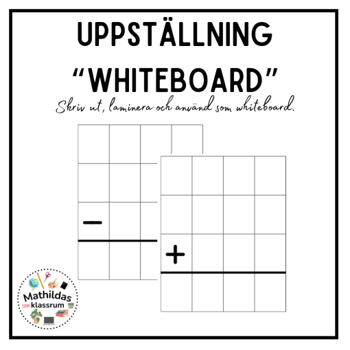 Uppställning ”whiteboard”