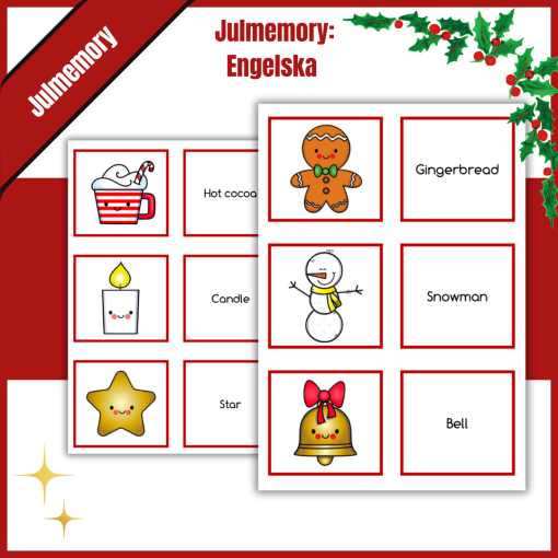 Julmemory: Engelska (Christmas memory game)