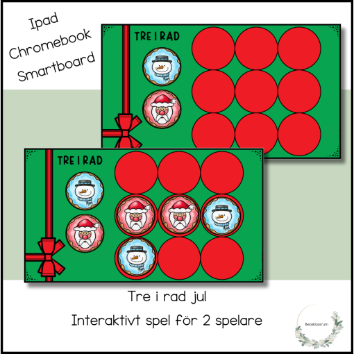 Tre i rad jul - interaktivt spel