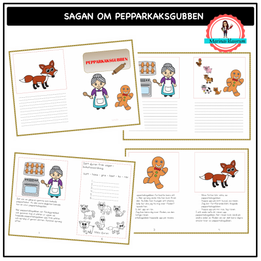 Sagan om pepparkaksgubben med arbetsuppgifter