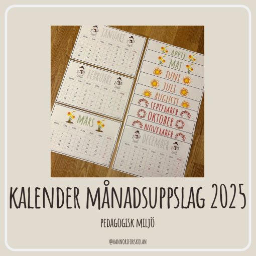 Kalender månadsuppslag 2025