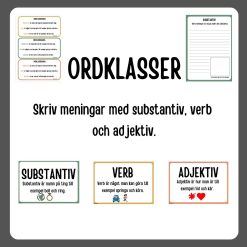 Ordklasser - substantiv, verb och adjektiv