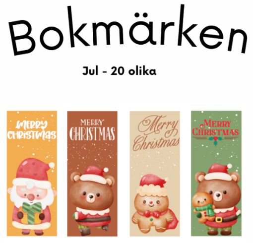Bokmärken – Jul (20 olika)