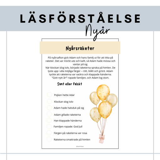 Läsförståelse - nyår