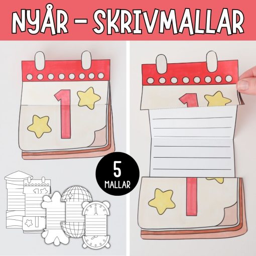 Nyårspyssel - skrivmallar