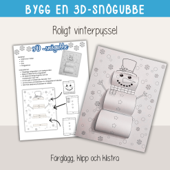 Vinter - Pyssla en 3D-snögubbe