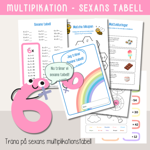 Multiplikation - Träna sexans multiplikationstabell - Arbetshäfte