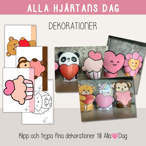 Alla hjärtans dag - Dekorationer till klassrummet