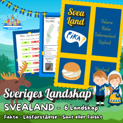 Sveriges Landskap - SVEALAND - Fakta, Läsförståelse och Sant eller Falskt-frågor!