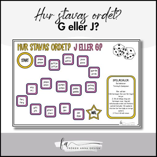 Hur stavas ordet? G - eller J? -Ett stavningsspel