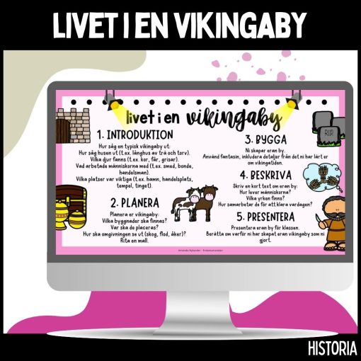Vikingatiden - min vikingaby - arbetsgång