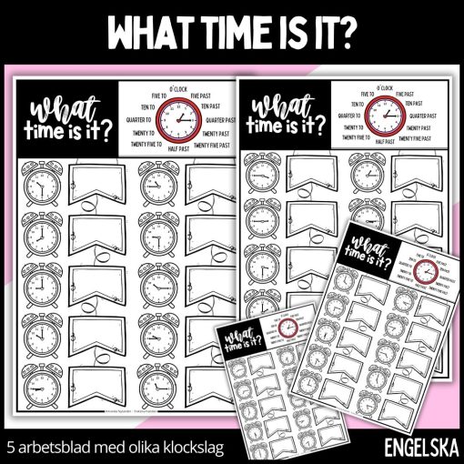 What time is it? - 5 arbetsblad