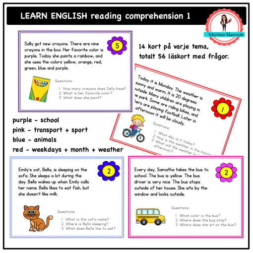 Learn English reading comprehension - package 1