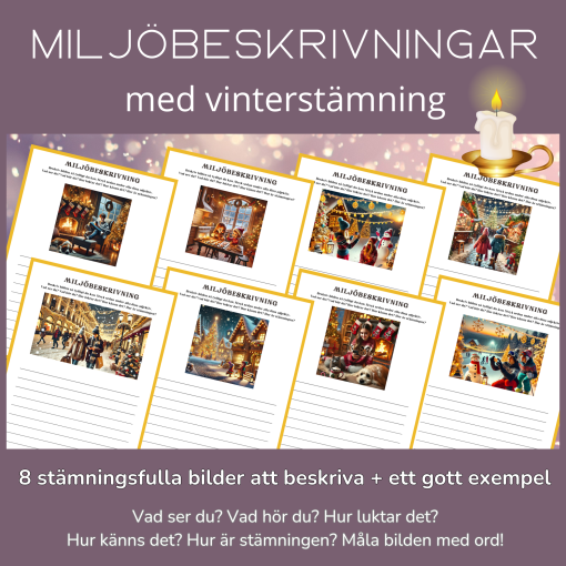 Miljöbeskrivningar med vinterstämning, 8 motiv