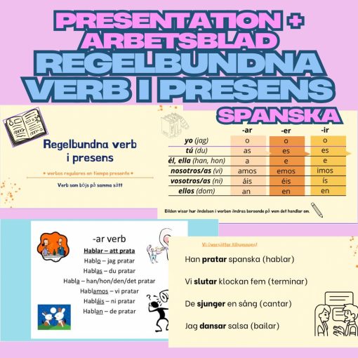 Regelbundna verb i presens, spanska