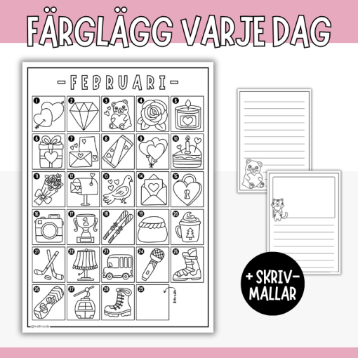 Februari - Färglägg varje dag