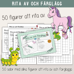 Rita av och färglägg - 50 olika motiv