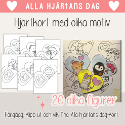 Alla hjärtans dag - Hjärtkort med olika motiv
