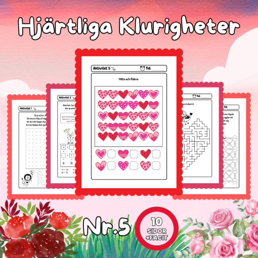 Hjärtliga Klurigheter Nr 5 – Matematiska utmaningar med Alla hjärtans dag-tema!