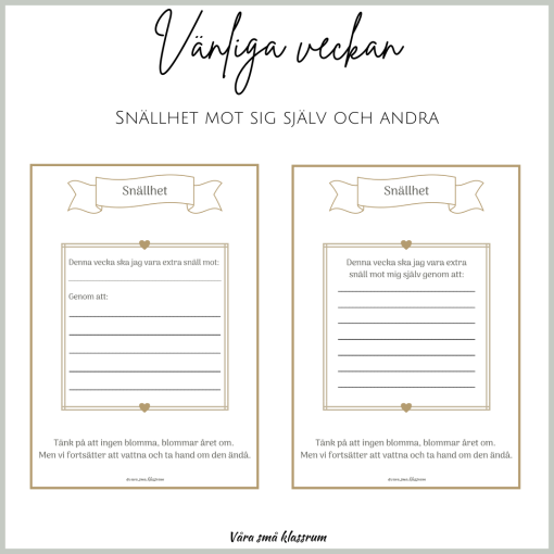Vänliga veckan - snällhet mot sig själv och andra