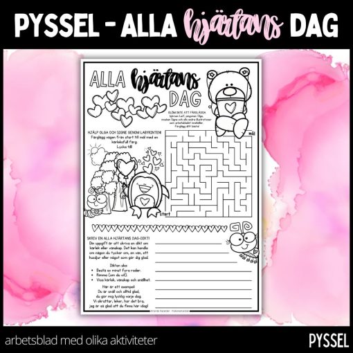 Alla hjärtans dag - arbetsblad