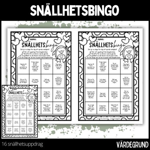 Snällhetsbingo - vänliga veckan - 1