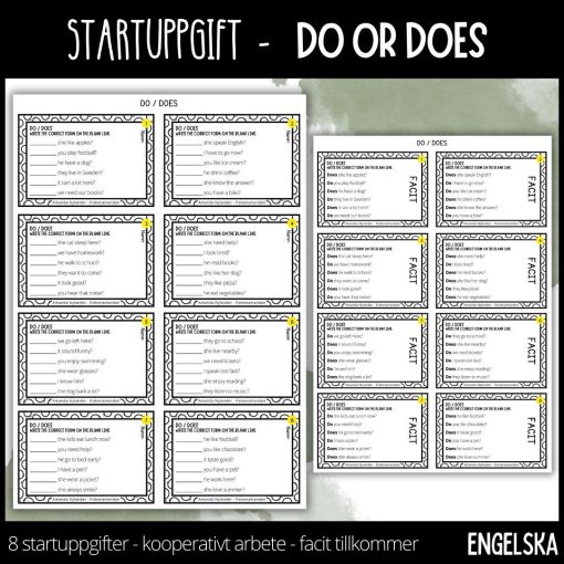 Startuppgifter - do or does