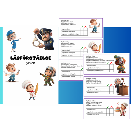 Läsförståelse - yrken - lättare