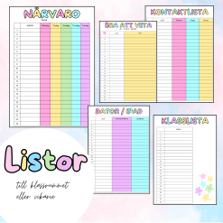Elevlistor - Närvaro, dator, kontaktlista