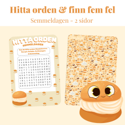 Hitta orden & finn fem fel – Semmeldagen