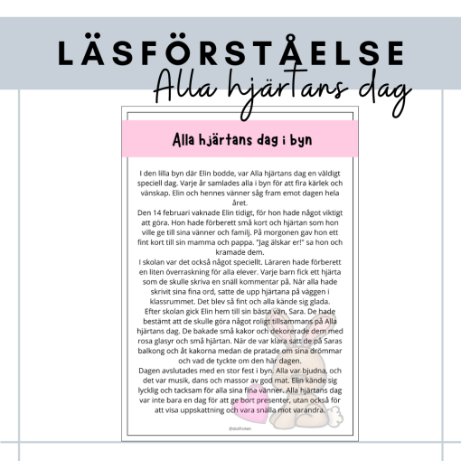 Läsförståelse alla hjärtans dag