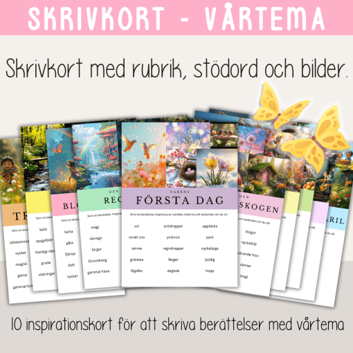 Vårtema - Skrivkort med inspiration till vårberättelser